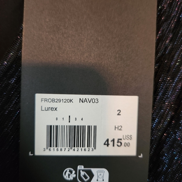 The Kooples Navy Blue Metallic Jersey Dress Size 2 NWT - Picture 9 of 12